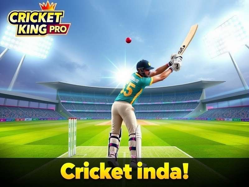 Cricket King Pro gameplay screenshot showing realistic cricket action