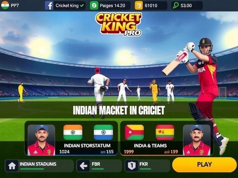 Cricket King Pro featuring Indian stadiums and teams
